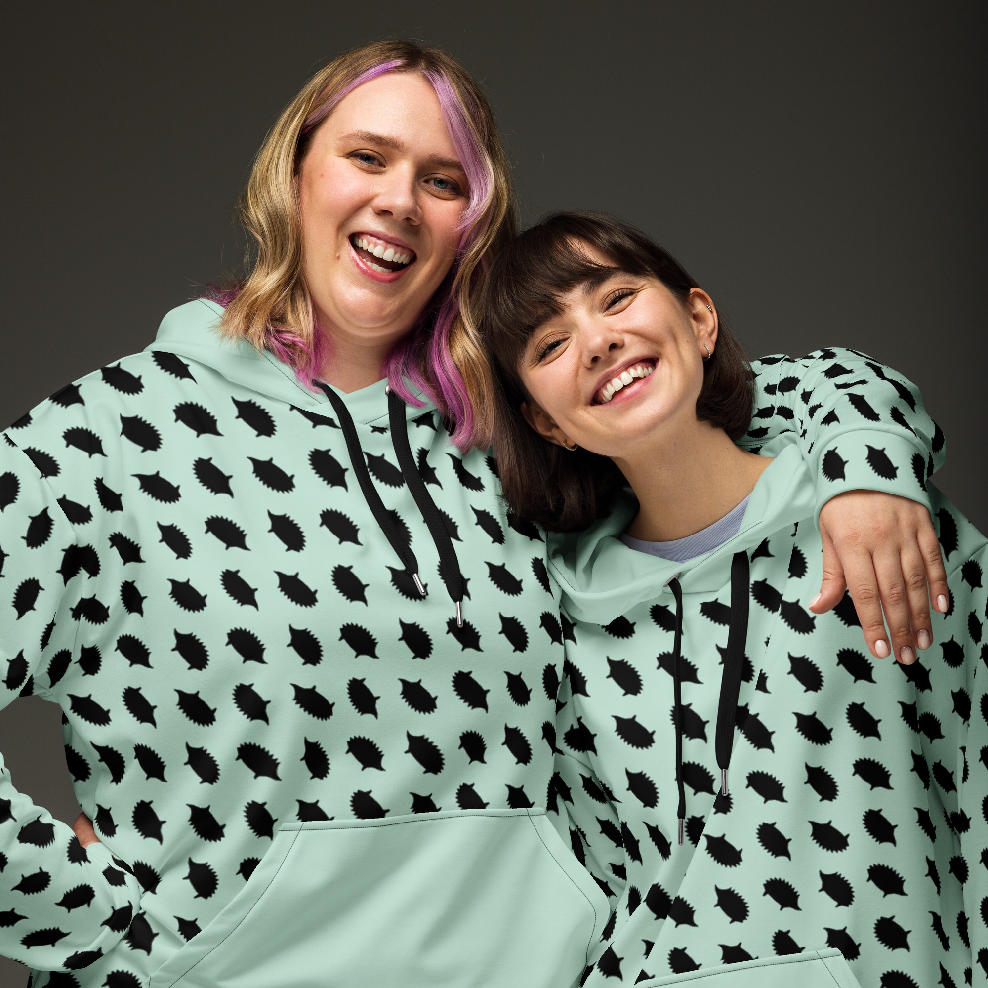 Hedgehog Hoodie in Mint