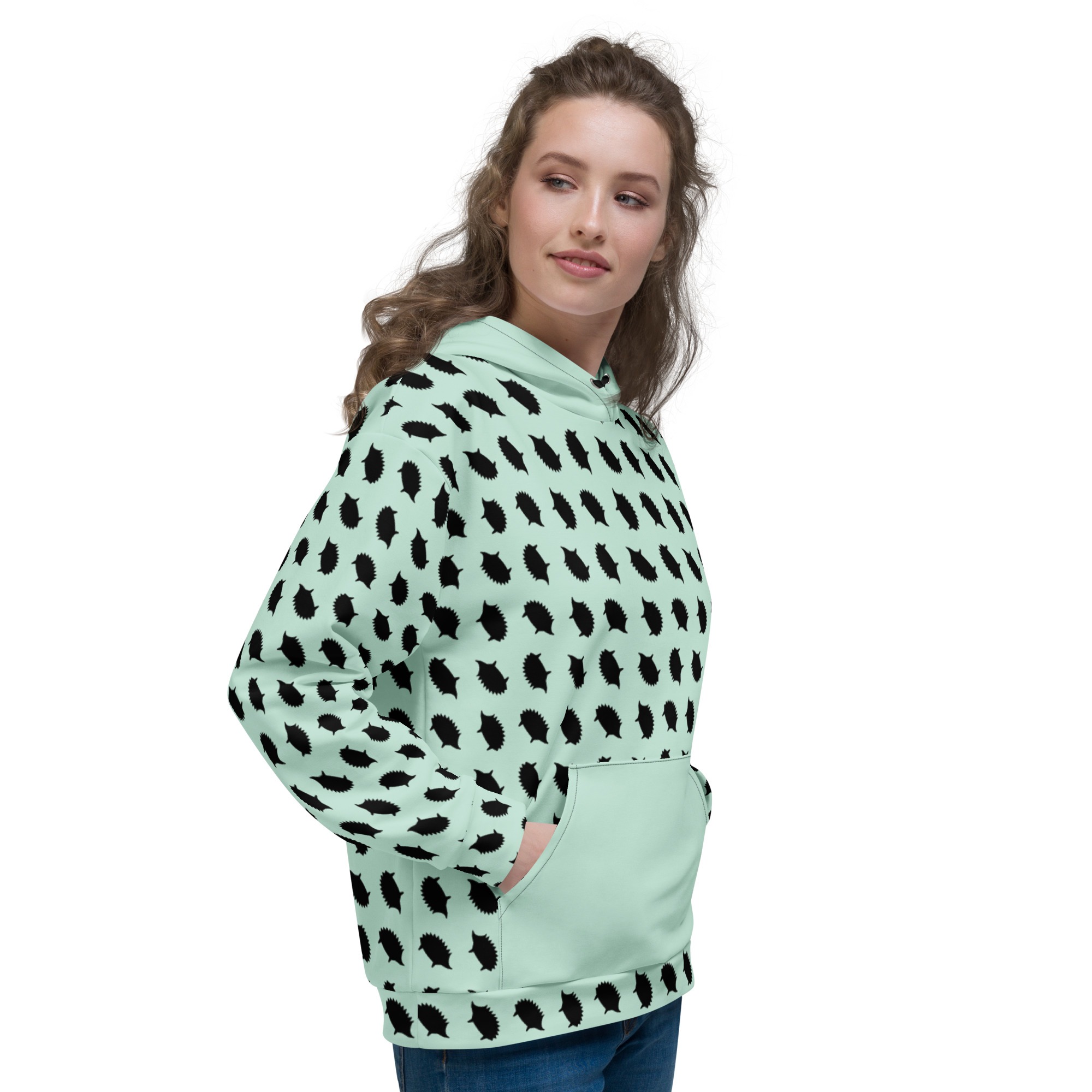 Hedgehog Hoodie in Mint - Image 7