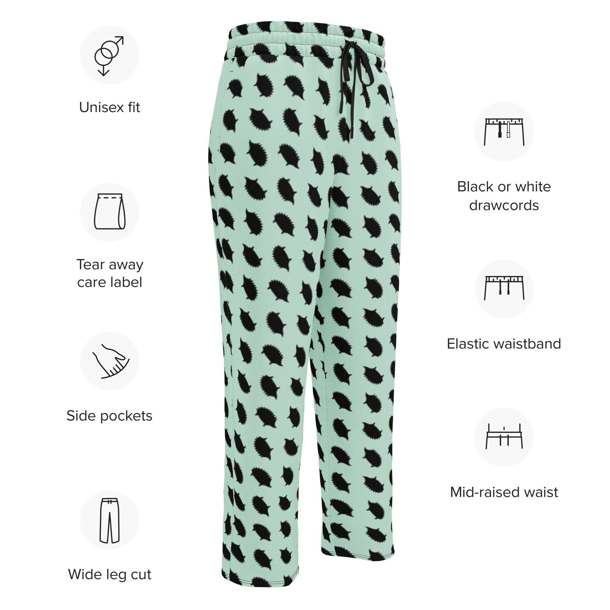 Hedgehog wide-leg joggers in Mint - Image 5
