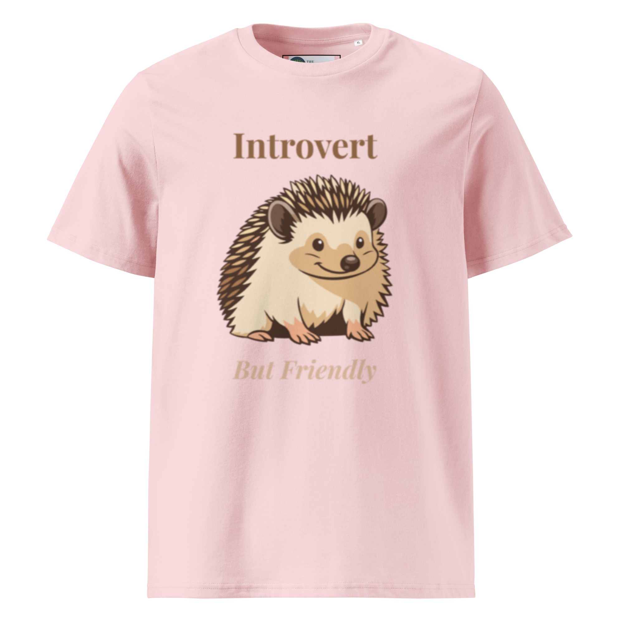 Introvert But Friendly T-shirt in Cotton Pink - Image 2