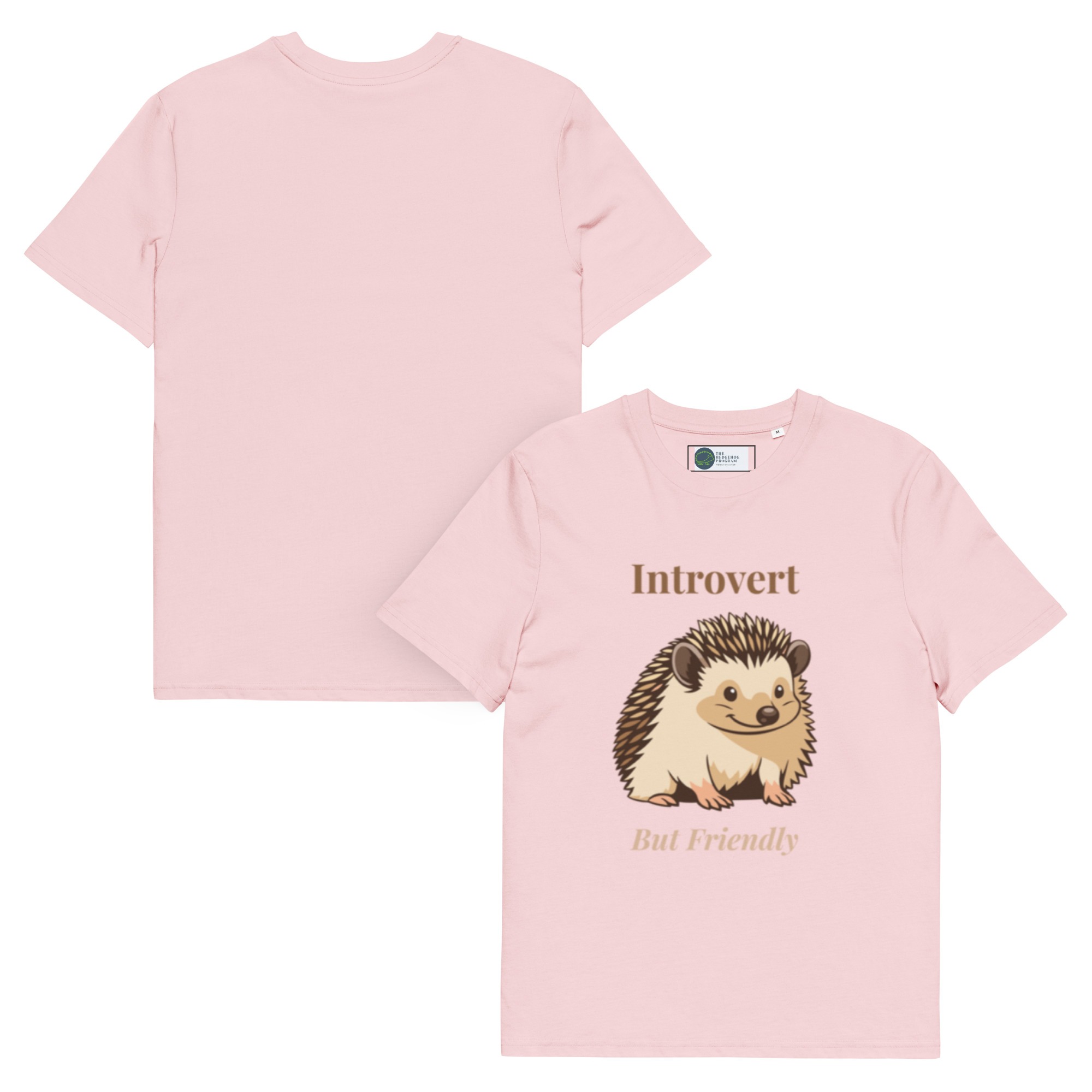 Introvert But Friendly T-shirt in Cotton Pink