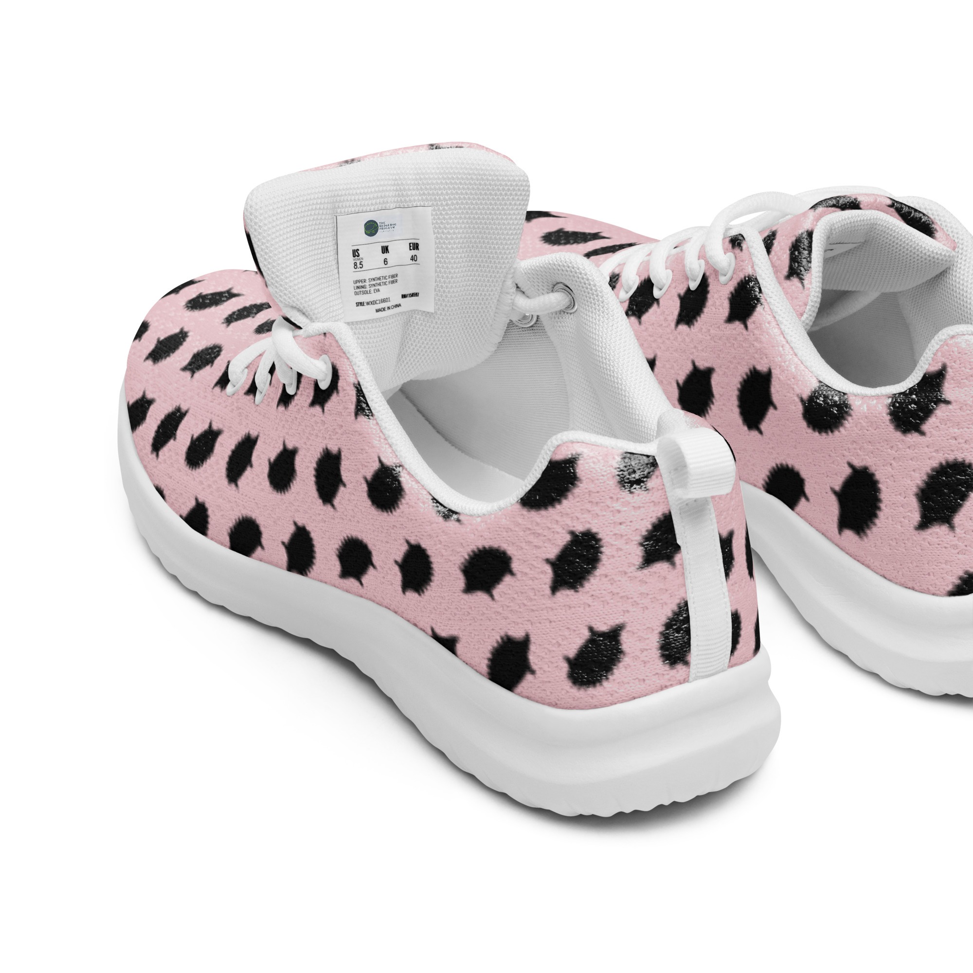 Women’s athletic shoes - Hedgehog Print - Pink - Image 4
