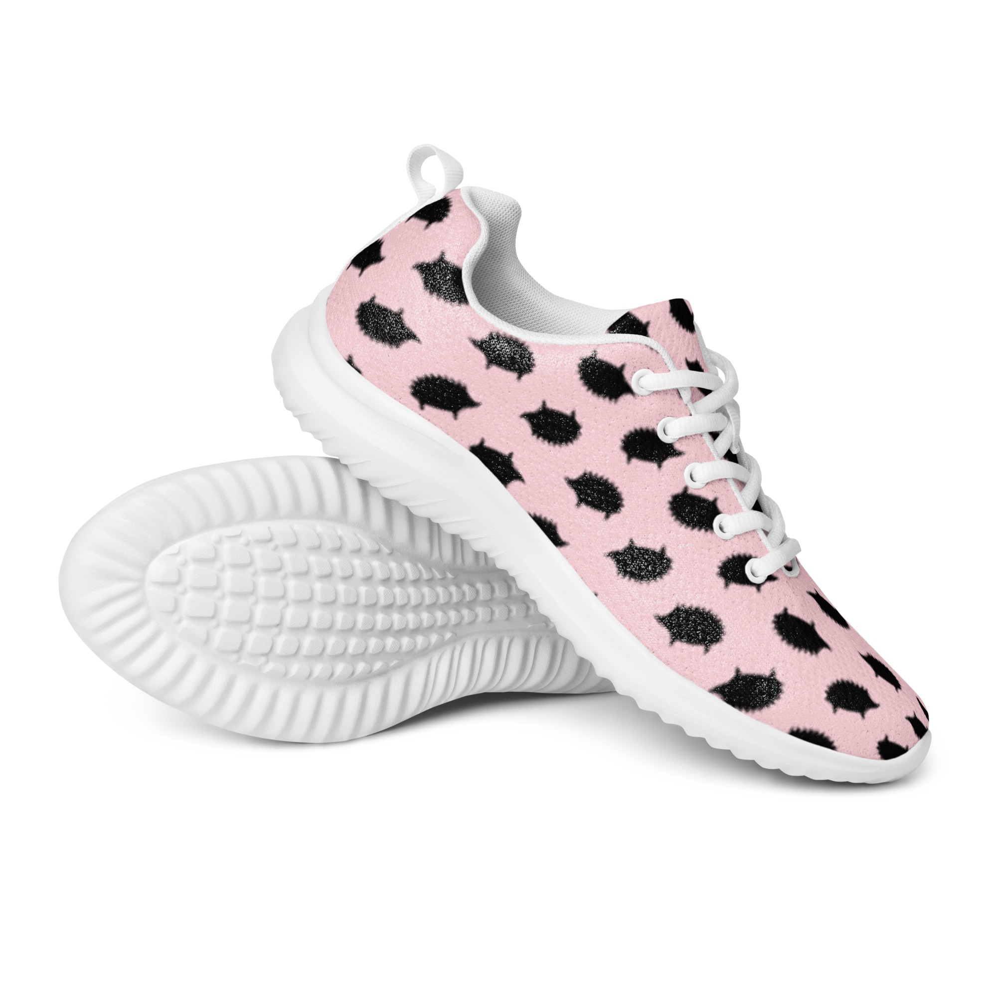 Women’s athletic shoes - Hedgehog Print - Pink - Image 3